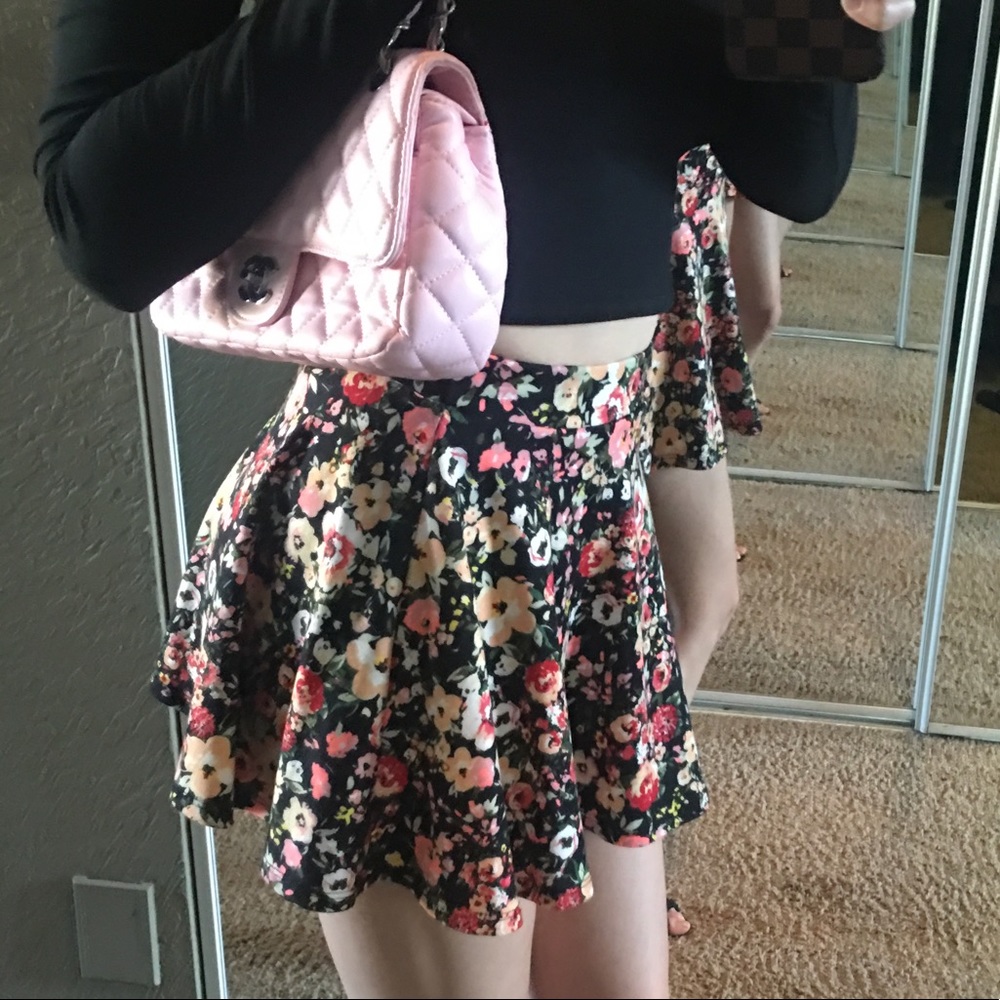 Flower skater skirt